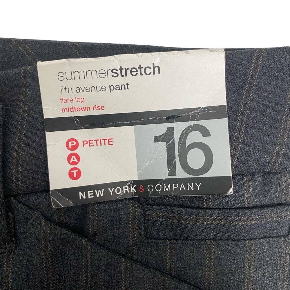 New York & Company Womens Dress Pants Size 16 Petite Flare Leg Bluish Gray - Picture 3 of 10